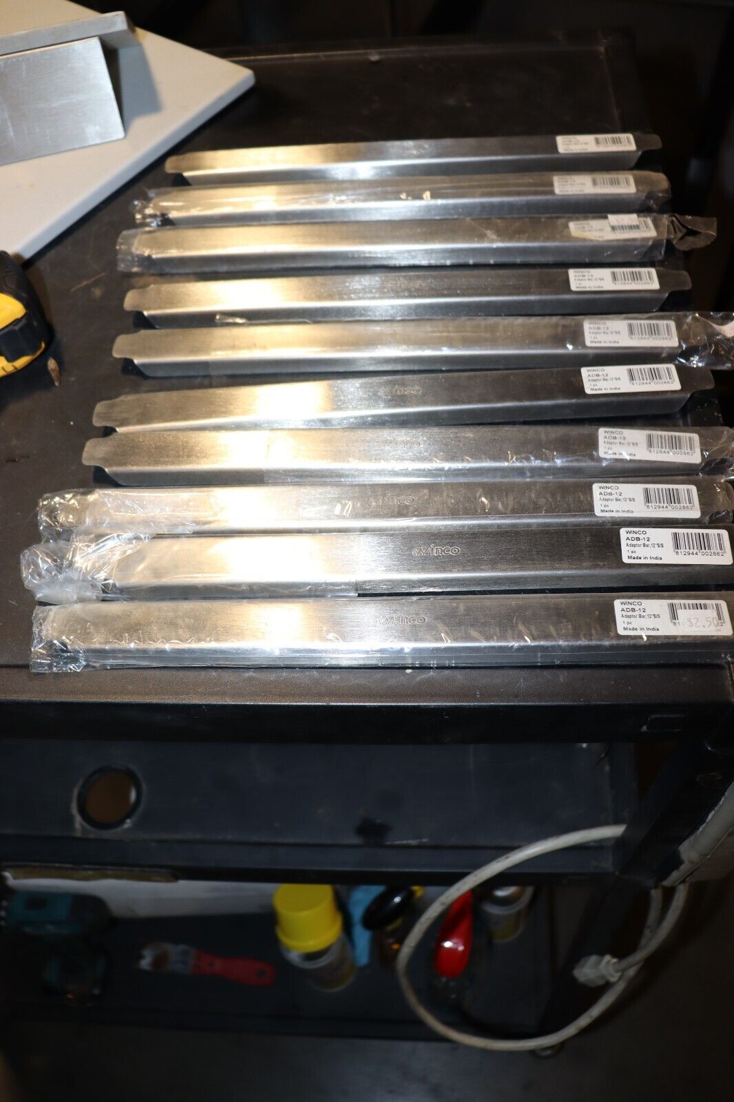 Winco Stainless Steel Adaptor Bar 12" - ADB-12, NEW, QTY: 1 - Northside Material Brokers