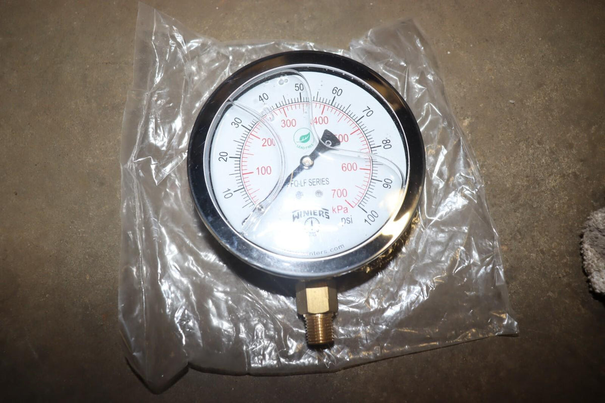 Winters Industrial Pressure Gauge: 0 to 100 PSI, 36TW11, NEW OPEN BOX - Northside Material Brokers