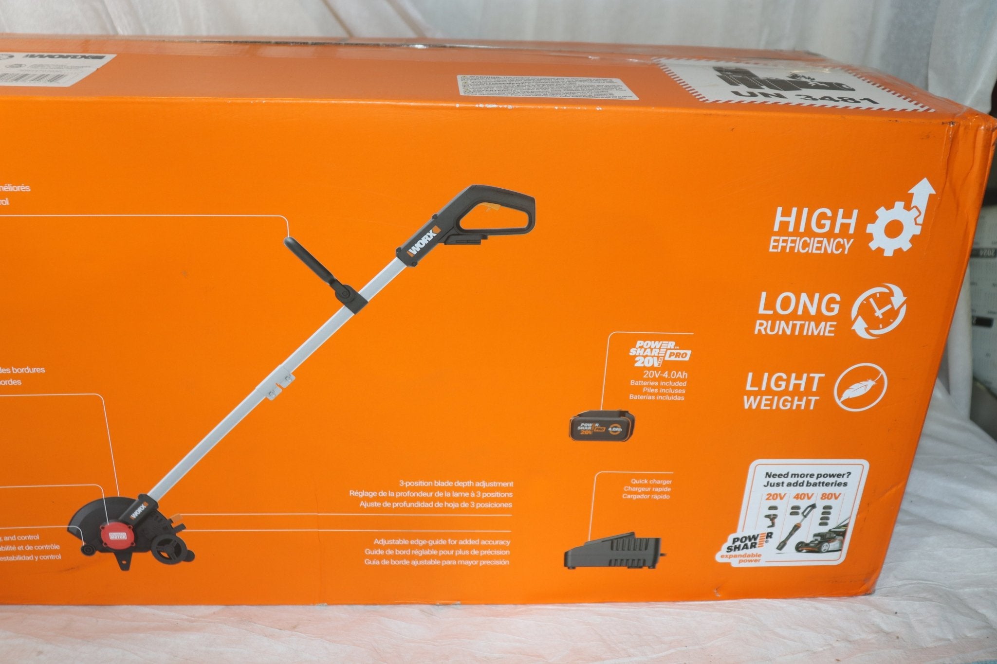Worx NITRO Edition Cordless 7" Edger, Tool + 20V 4.0AH Battery & Charger, WG898 - Northside Material Brokers