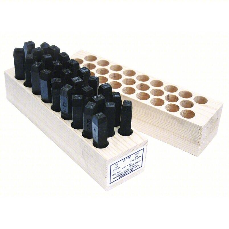 YOUNG BORTHERS STAMP WORKS Reversed Letter Punch Set MADE IN USA!!! - Northside Material Brokers
