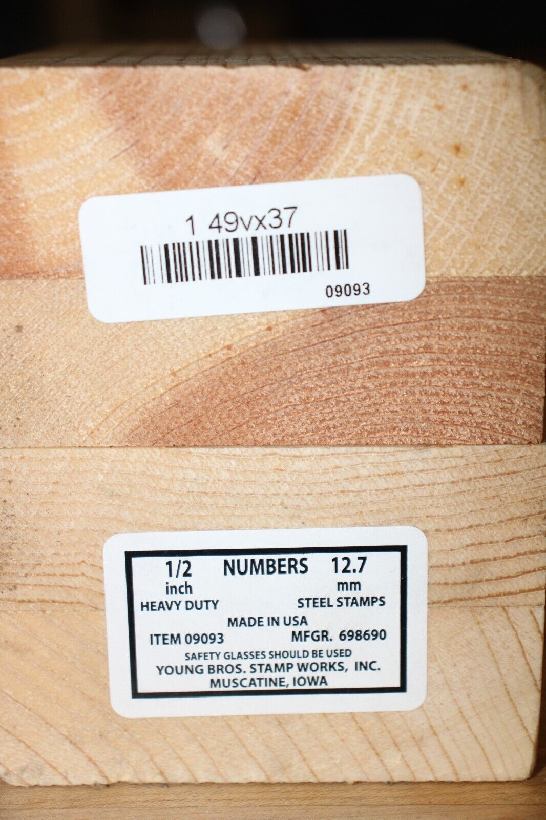 YOUNG BROS. STAMP WORKS Steel Stamp Set: 0 thru 9, 1/2 Inch 09093 MADE IN USA!!! - Northside Material Brokers