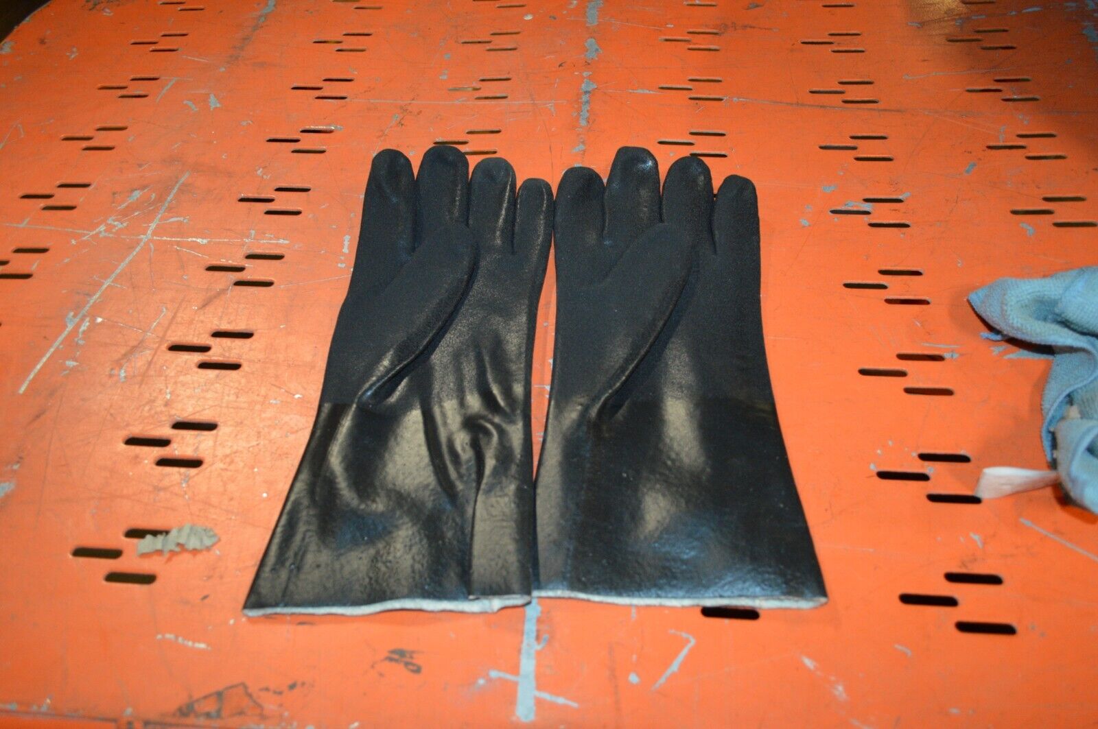 Gloves PVC Coated Chemical Resistant Black 1 Pair