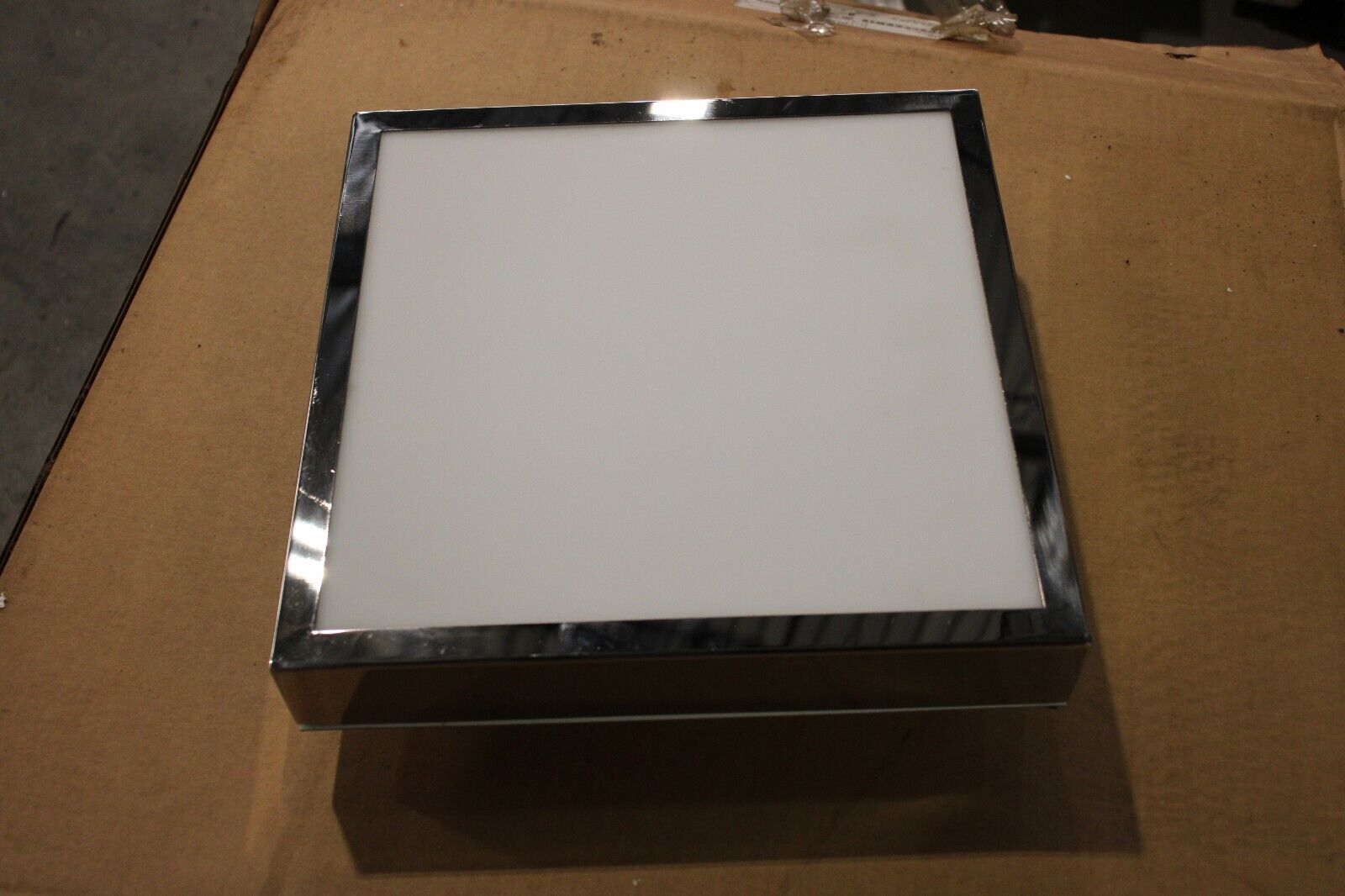 LED SQUARE CHROME CEILING LIGHT  12 INCH MODERN DESIGN  RAYO 3000K