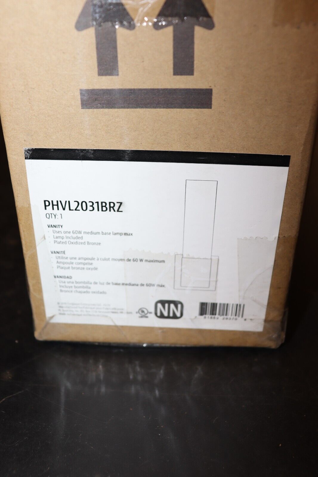 Wall Sconce Bronze Opal Shade, NEW FACTORY SEALED