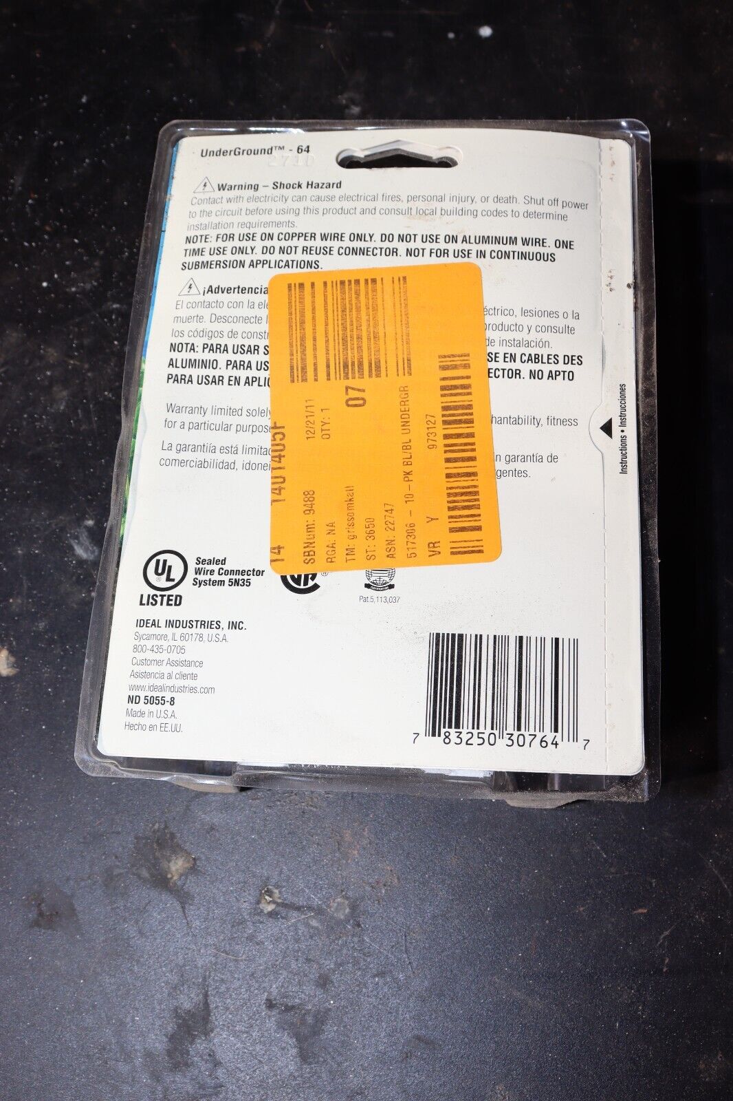 Wire Connectors Ideal 10 Pack, 30-764, #18-#8, UnderGround Interior / Exterior