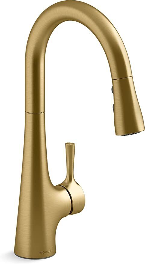 Kohler K-24661-2MB Single Hole Pull Down Kitchen Faucet - Vibrant Brushed Bronze