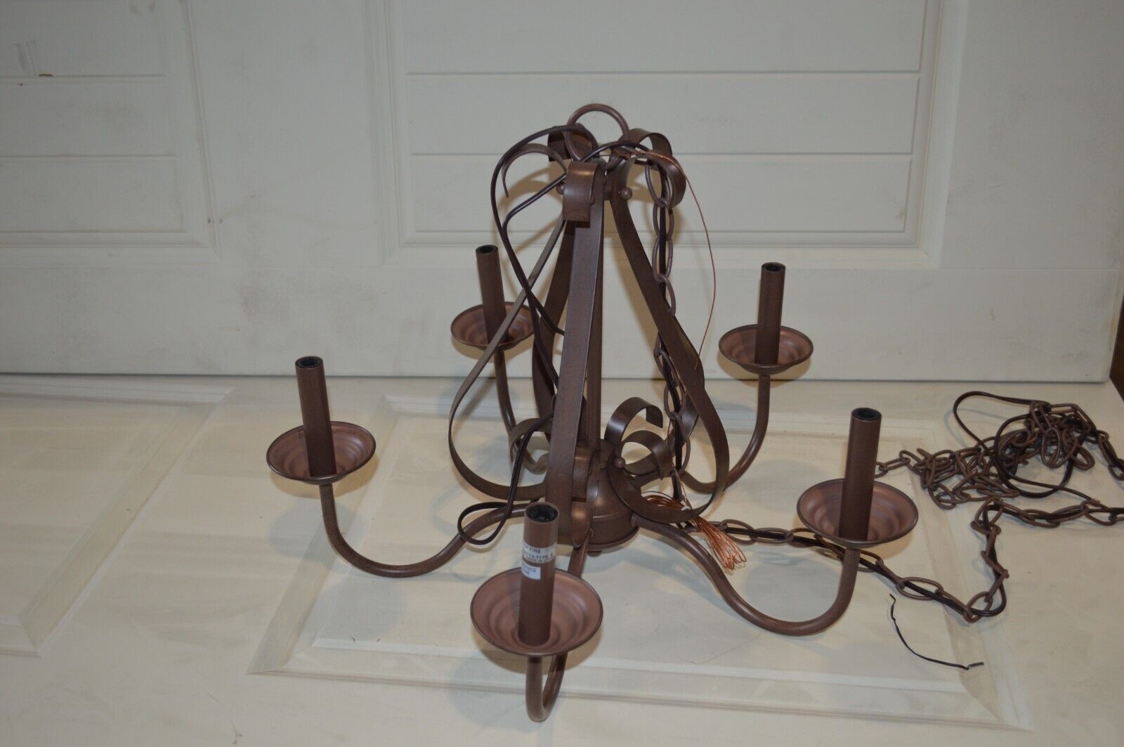 RUSTIC BRONZE 5 LIGHT CANDELABRA CHANDELIER BOREALIS