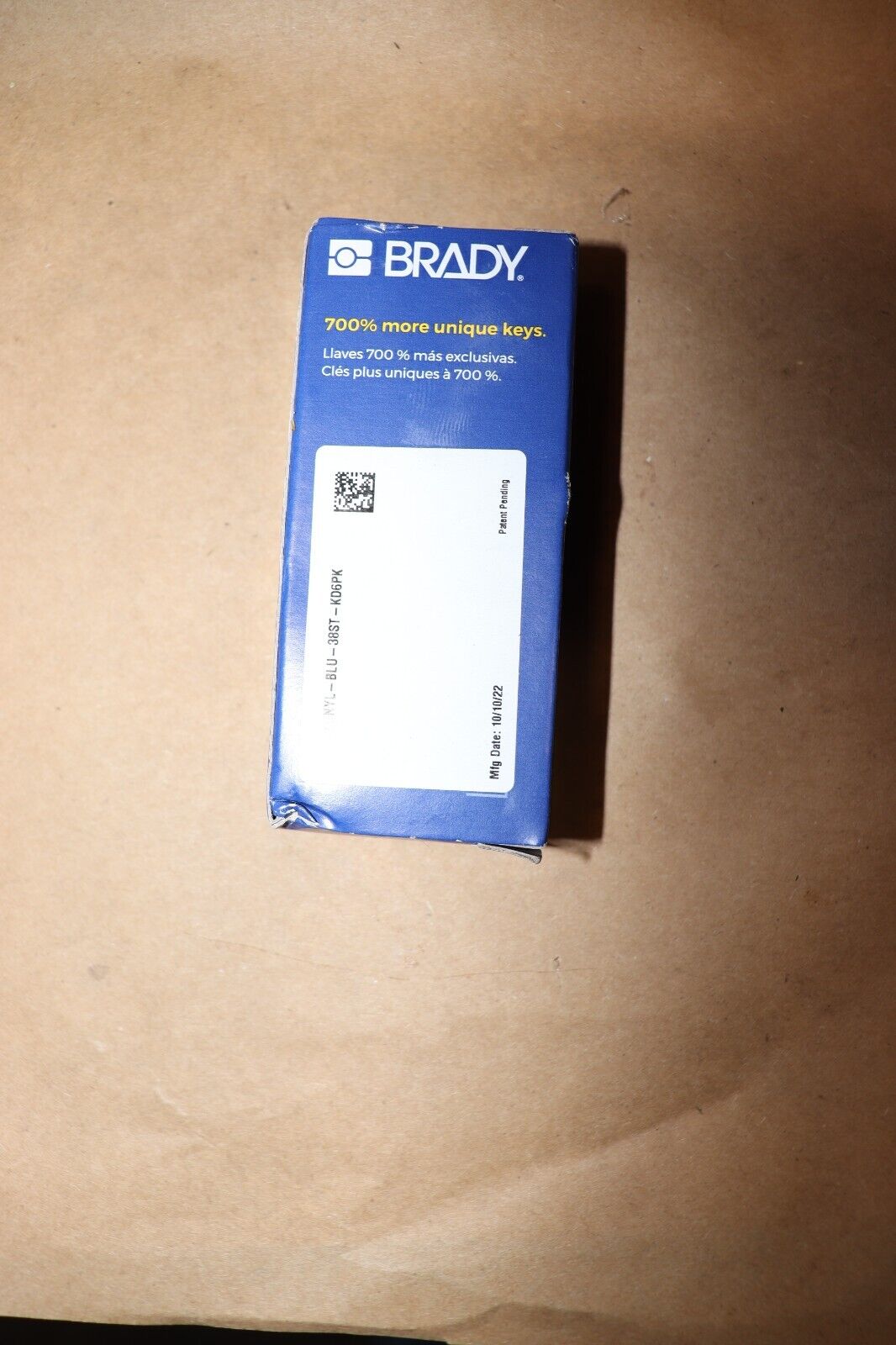 Lock out Pad Lock Blue Brady Nyl-Blu-38St-Kd Blue 1 13/16 Inch H Body