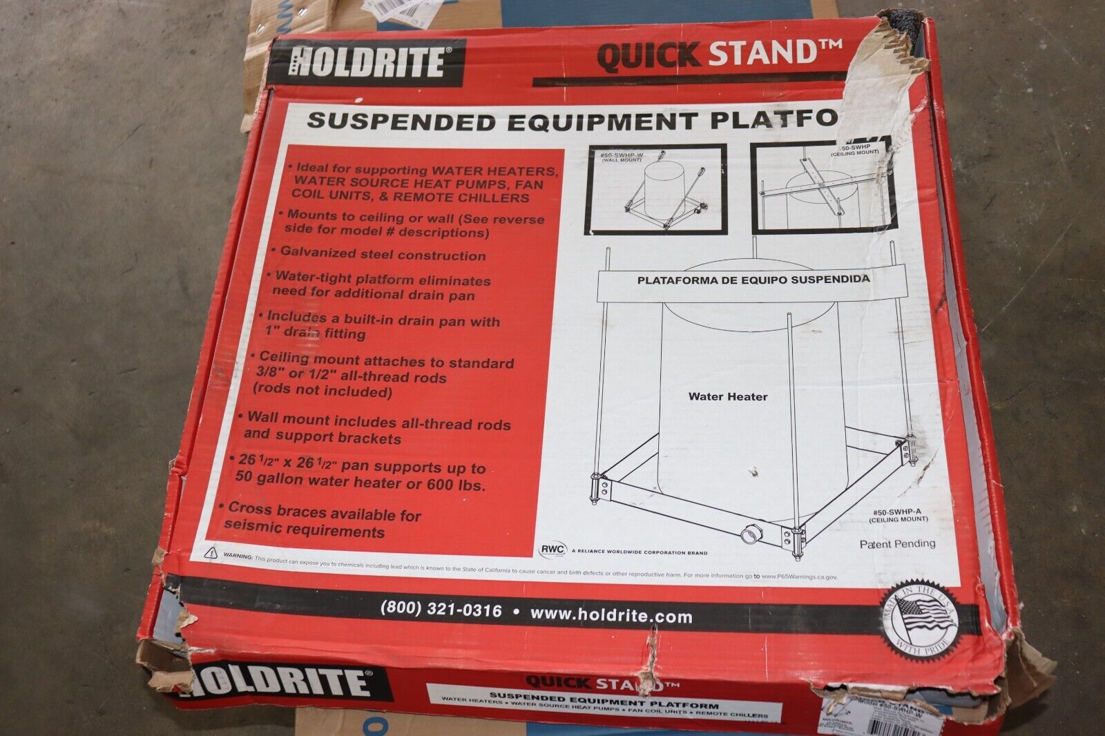 Holdrite Quick Stand 50-SWHP-W Water Heater QuickStand
