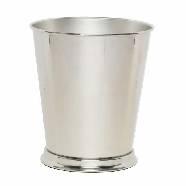 2 Pack Giagni Vernon Polished Chrome Metal Wastebasket 903314 - Northside Material Brokers