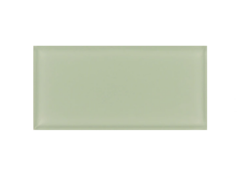 Sage Green Subway Glass Tile 8"x 3"