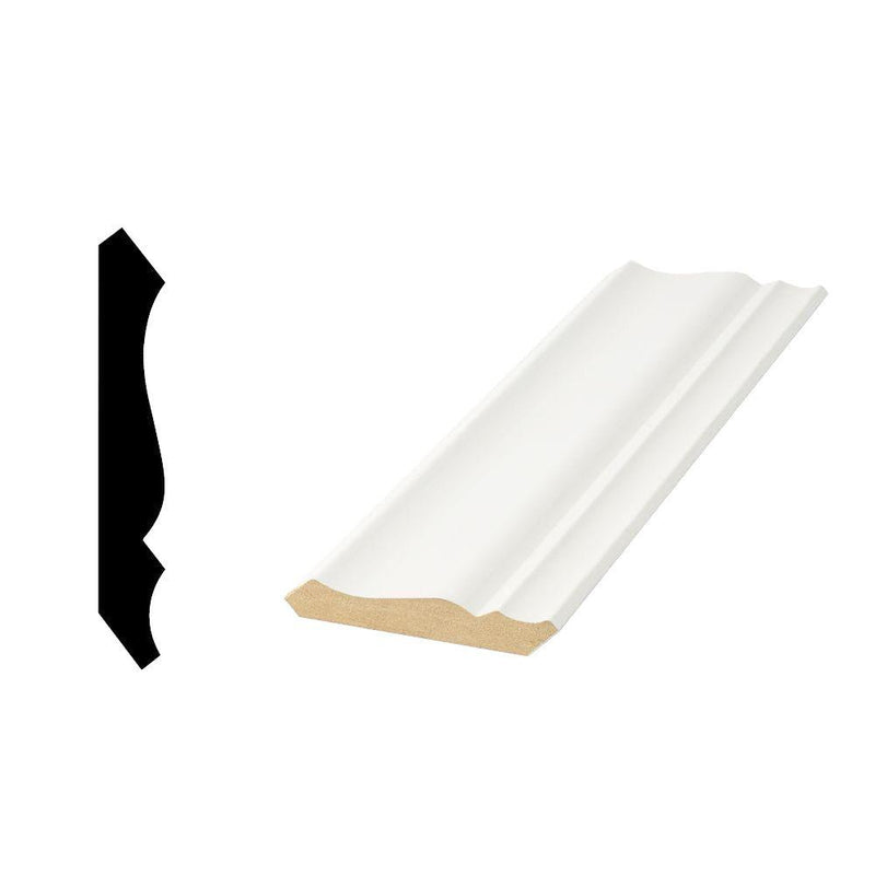 Primed MDF 49 Crown Moulding 3 5/8" - 16 feet long