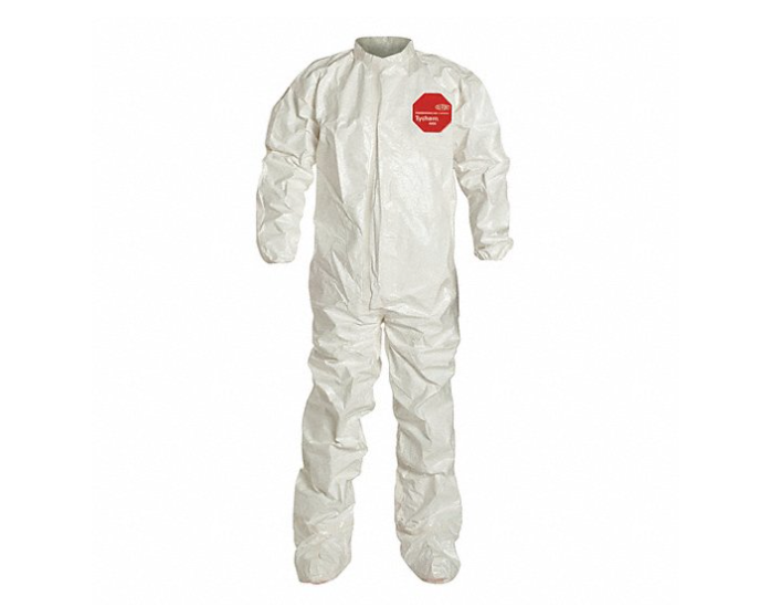 DUPONT Collared Chemical Resistant Coveralls 4XL, 4 pcs