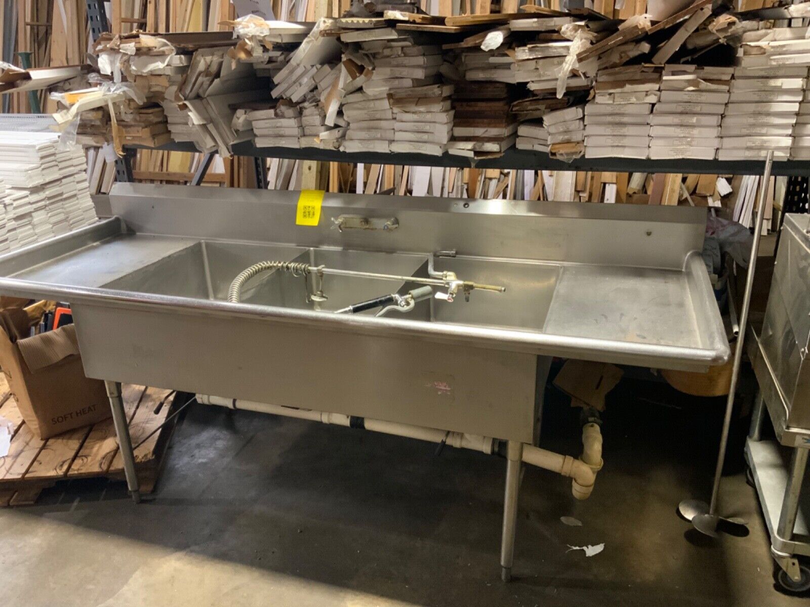 Restuarant Sink Commercial 3 Basin Stainless Steel Faucet Included