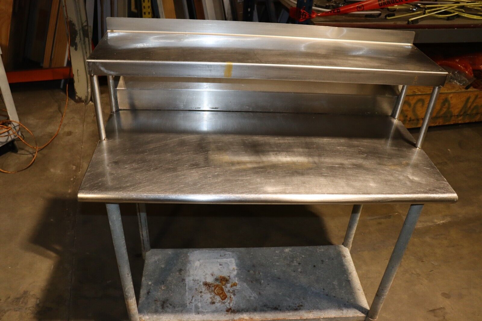 Stainless Steel Commercial Kitchen Prep Table with Single Over-shelf 24" x 48"