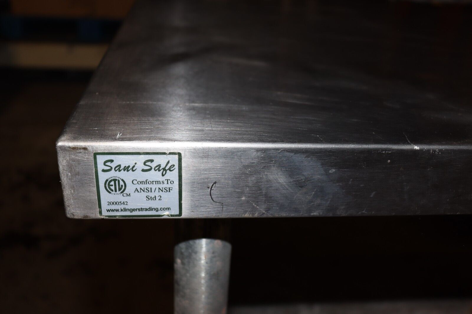 Sani-Safe 48''x 24'' Stainless Steel Table Prep & Work Commercial Worktable Used