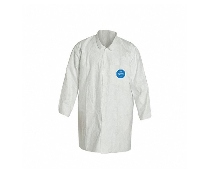 Disposable Lab Coat, Polyethylene, White, 3XL,  Dupont Tyvek(R) 400, 8 PK, 5HH46