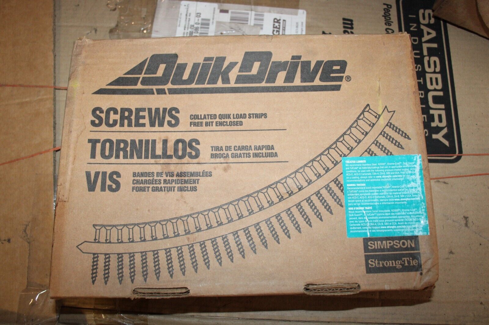 Subfloor Screws Quikdrive #8 2 1/2 Inch Coallated 1500 SIMPSON STRONG TIE MLTQ2125