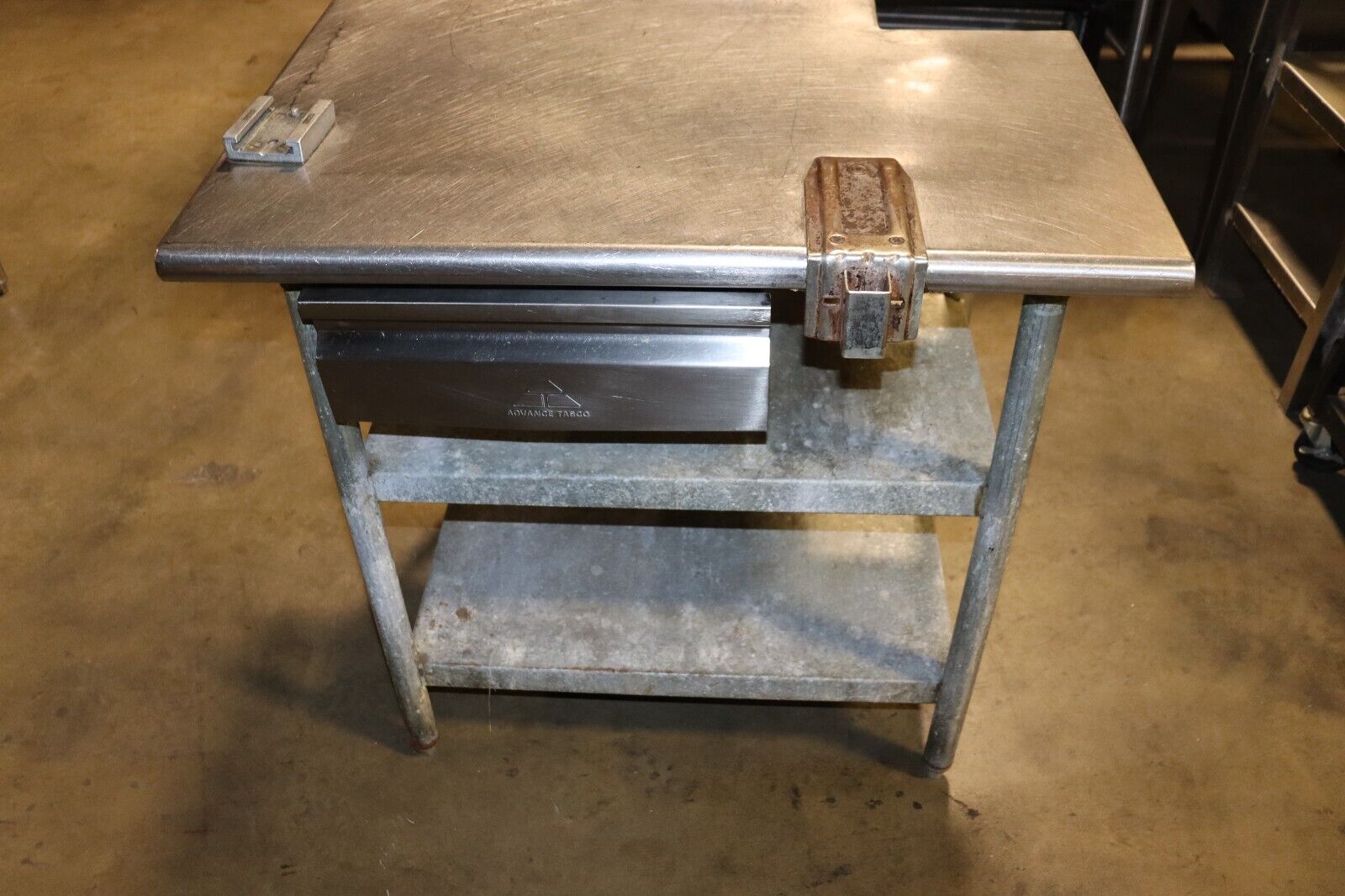 Stainless Steel Prep Table Corner with Drawer and Under Shelf 36" x 30"