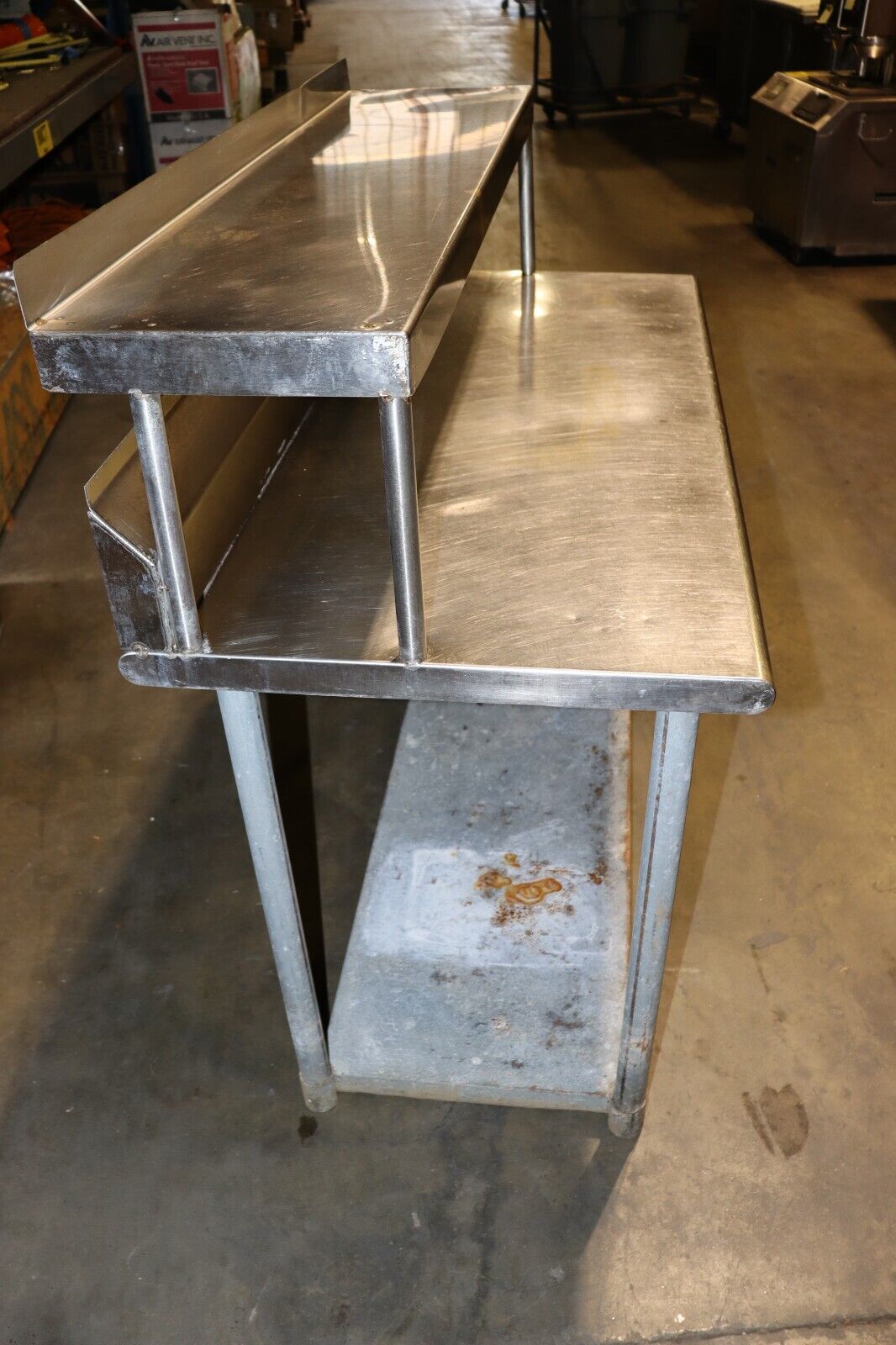 Stainless Steel Commercial Kitchen Prep Table with Single Over-shelf 24" x 48"