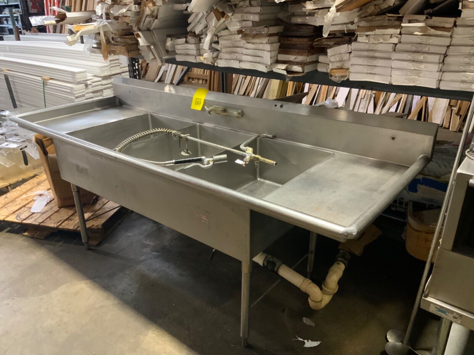 Restuarant Sink Commercial 3 Basin Stainless Steel Faucet Included