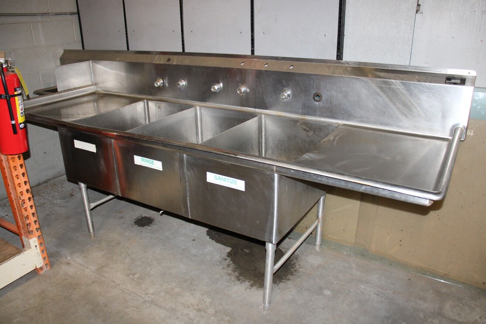 3 Bin Stainless Steel Commercial Sheet Pan Sink