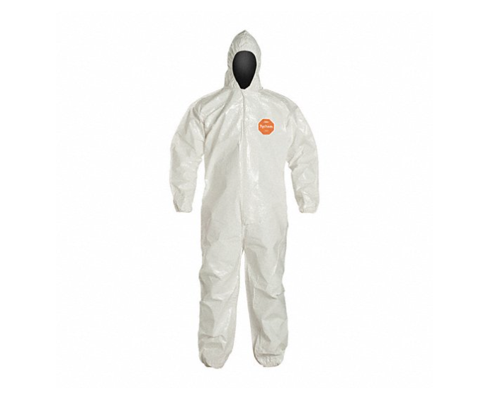 DUPONT Hooded Chemical Resistant Coveralls 2xl