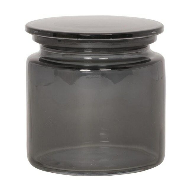 Pack of 4 Storage Jar Smoked Glass Giagni Bathroom or Kitchen 912533