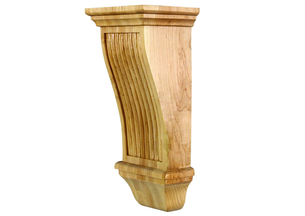 Renaissance Reeded Corbel 5 x 6 x 14 inches, Cherry wood