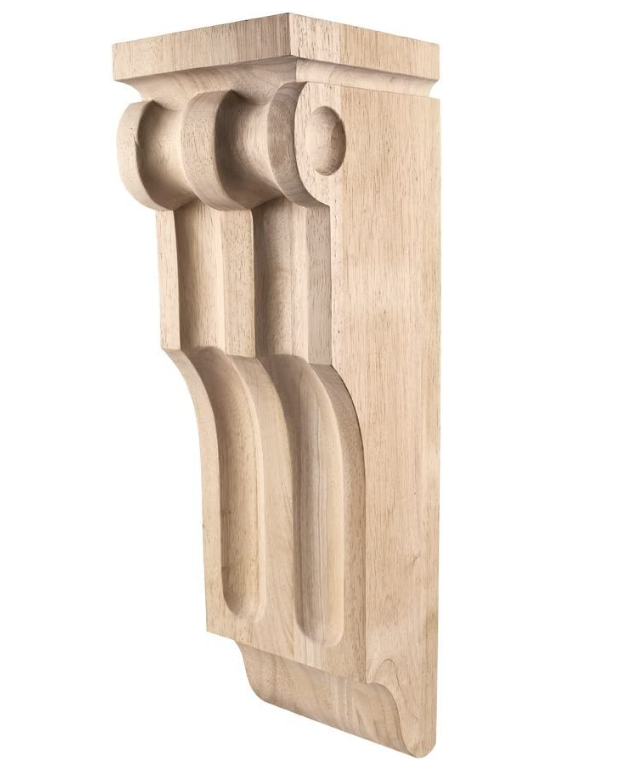 Hardware Resource  One Pair- Large Corinthian Wood Corbels- 6" x 7" x 22"