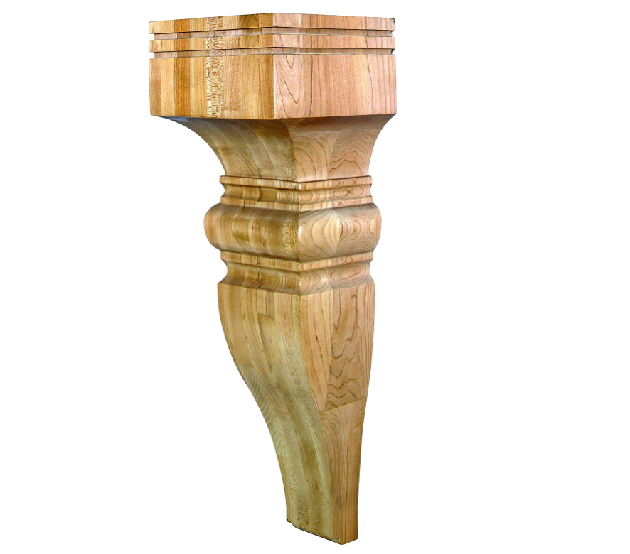 Hardware Resource Baroque Corbel 7 x 7 x 22 inches Hard Maple