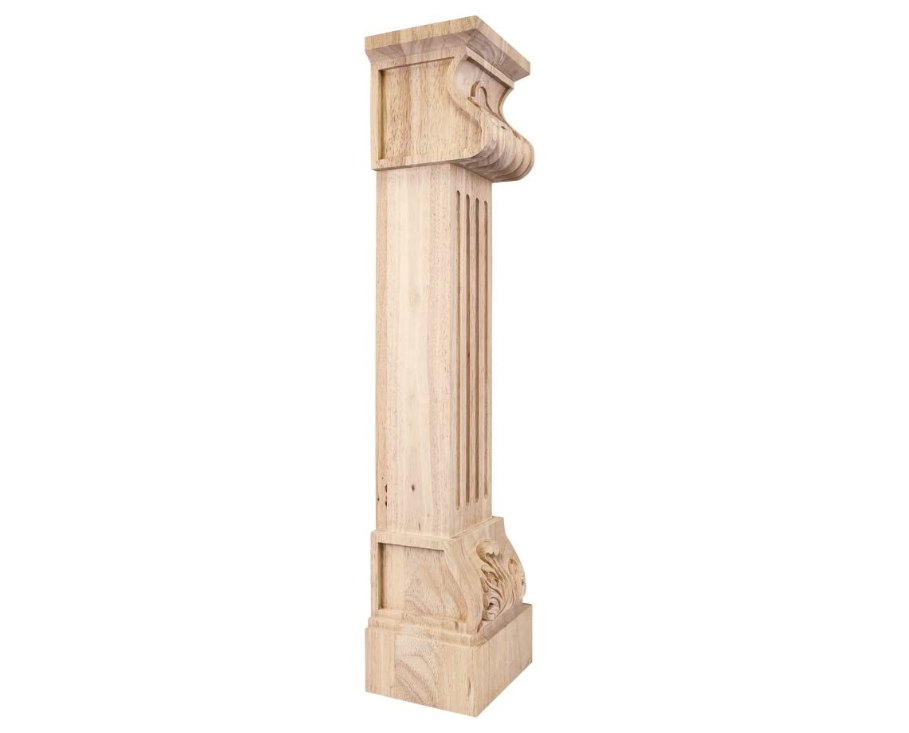 Hardware Resources FCORE-MP Acanthus Fluted Wood Fireplace / Mantel Corbel with Shell Detail