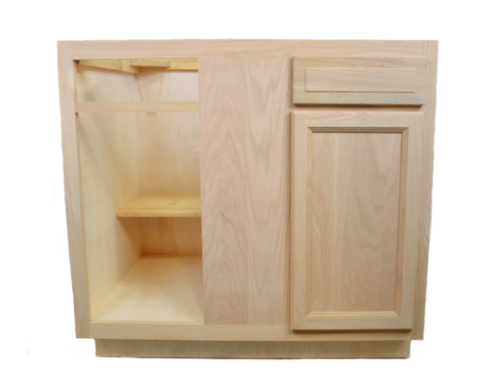 Blind Corner Base Cabinet in Unfinished Oak - Northside Material Brokers