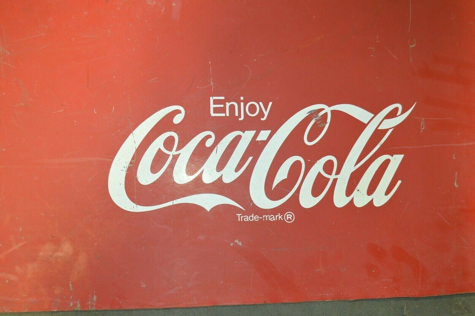 Coca Cola Sign Vintage Rustic Metal 31 inch x 22 inch - Northside Material Brokers