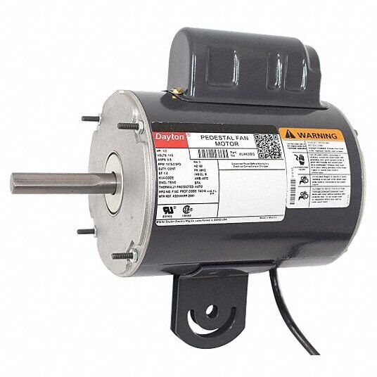 Dayton Pedestal Fan Motor: 1/2 HP, 115V AC, 48YZ Frame, 4UX63 - Northside Material Brokers