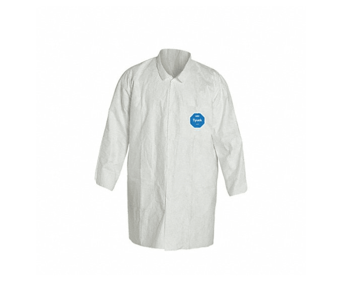 Disposable Lab Coat, Polyethylene, White, 3XL, Dupont Tyvek(R) 400, 8 PK, 5HH46 - Northside Material Brokers