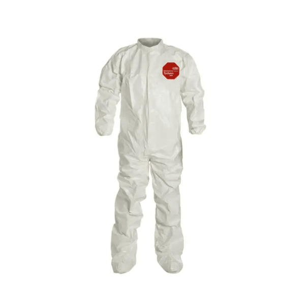 DuPoint Tychem Chemical-Resistant Coveralls w/ attached Boots and Elastic Wrists - Northside Material Brokers