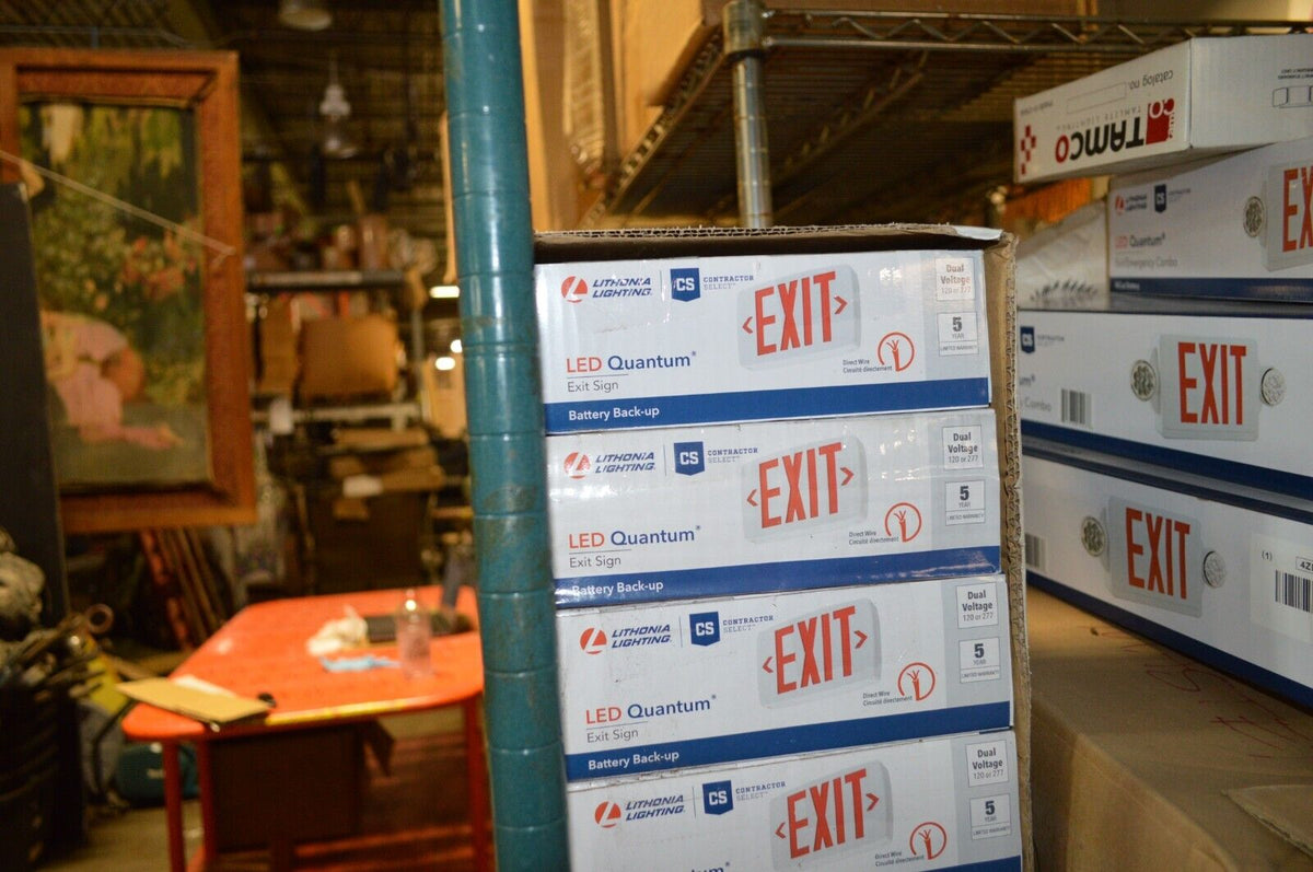 Exit Light Lithonia Lighting LQM Quantum 1-Watt 120/277-Volt LED White Hardwired - Northside Material Brokers