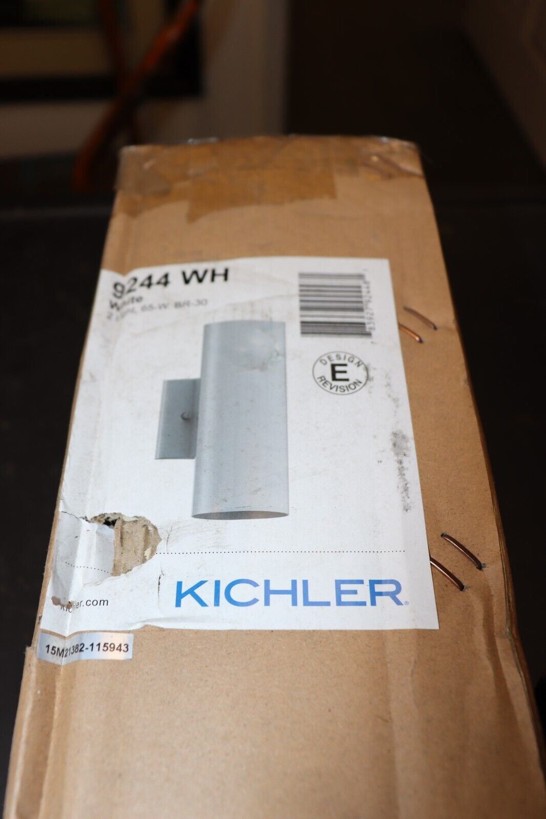 Kichler Outdoor Wall Sconce 9244 White 12 Inch - Northside Material Brokers