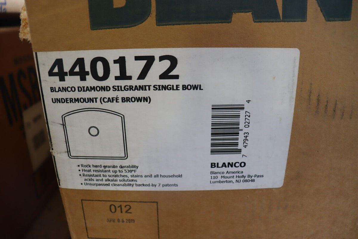 Kitchen Sink 24 in x 24 in x 10 in Undermount Brown Blanco 440172 - Northside Material Brokers