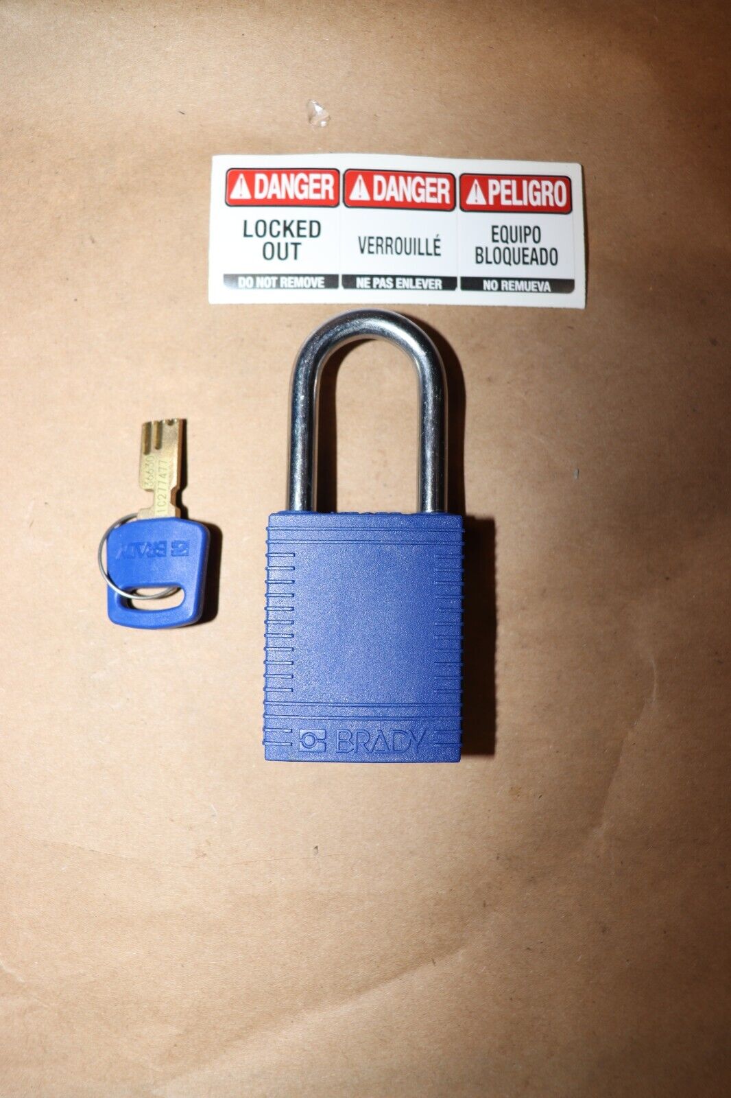 Lock out Pad Lock Blue Brady Nyl-Blu-38St-Kd Blue 1 13/16 Inch H Body - Northside Material Brokers