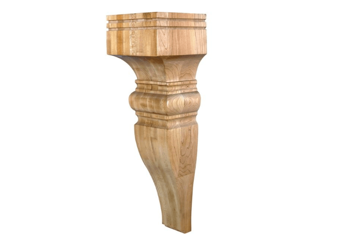 Maple Corbel Baroque 7 inch Wx7 inch D x22 inch H COR23-3MP - Northside Material Brokers
