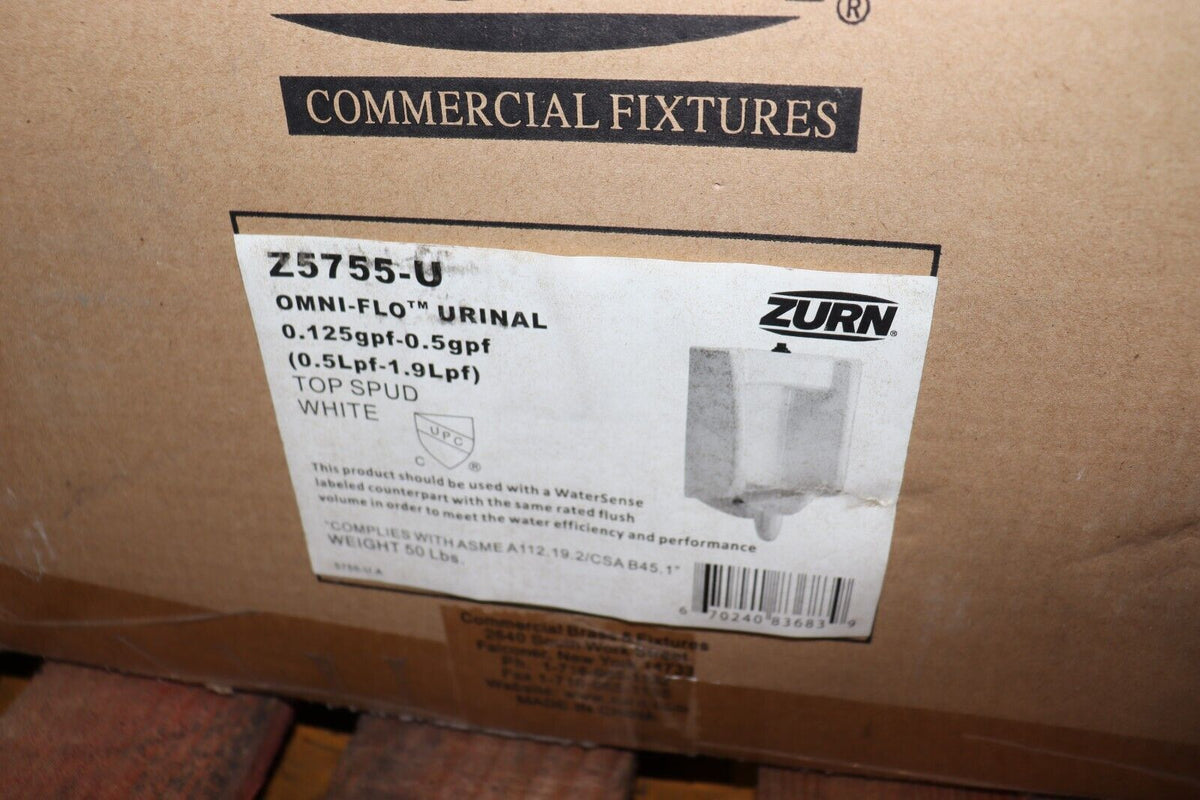 NEW Zurn Z5755-U Omni-Flo Top Spud Urinal Accommodates 0.125-1.0 GPF Flow Rates, - Northside Material Brokers
