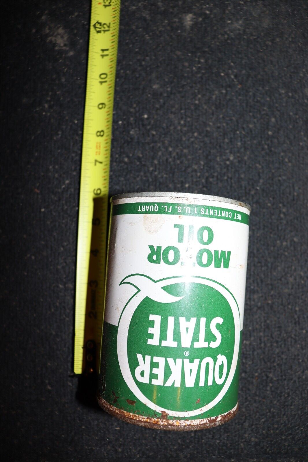 Quaker State Motor Oil Tin Litho 1 Quart Can Full Vintage - Northside Material Brokers