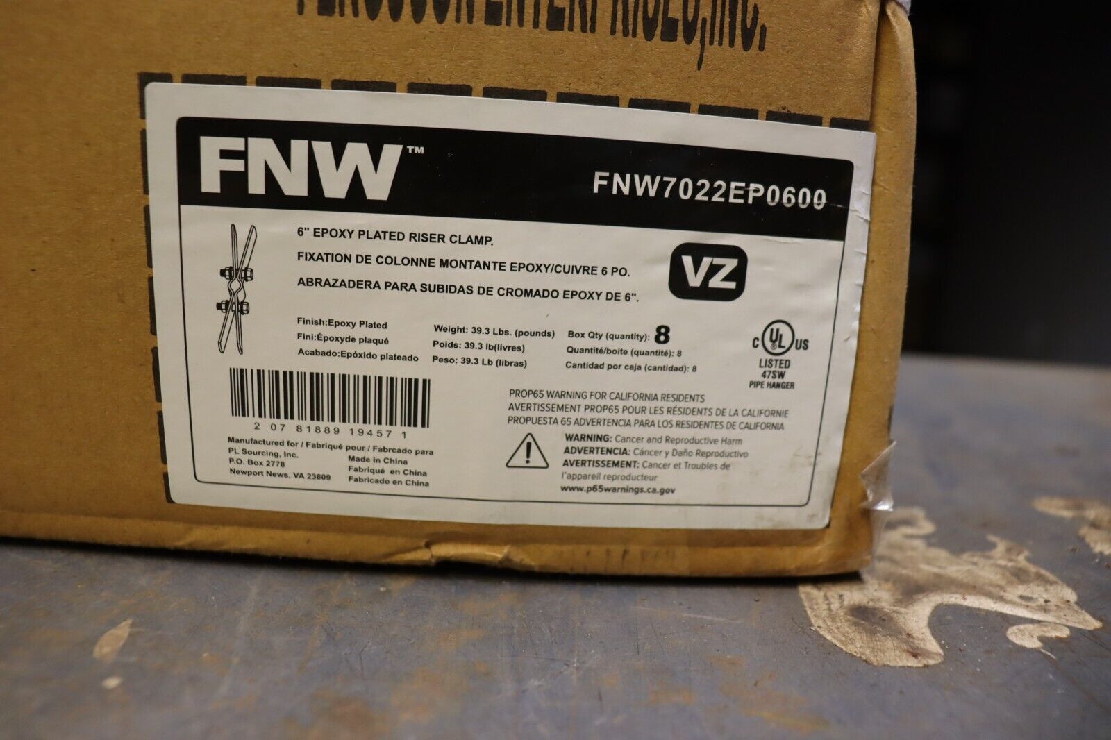 Riser Clamp 6 Inch Epoxy Plated FNW FNW7022EP0600 - Northside Material Brokers