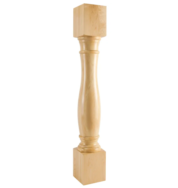 Hardware Resources Corner Post with Turned Styling, 42"H x 6"D, P1-6-42-HMP