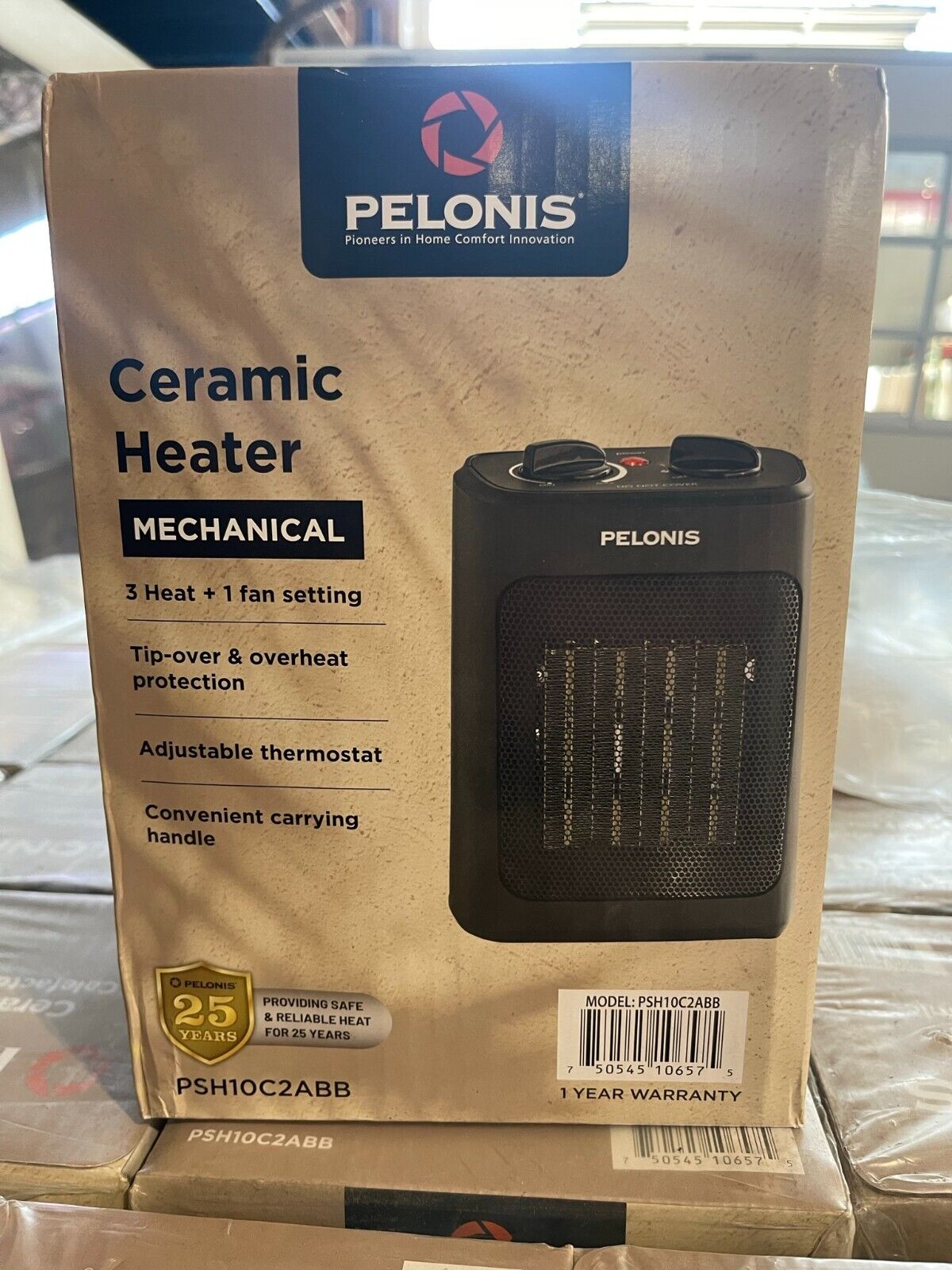 Space Heater Pelonis with Thermostat 4 Function Electric Ceramic 1500 Watt 9 Inc - Northside Material Brokers