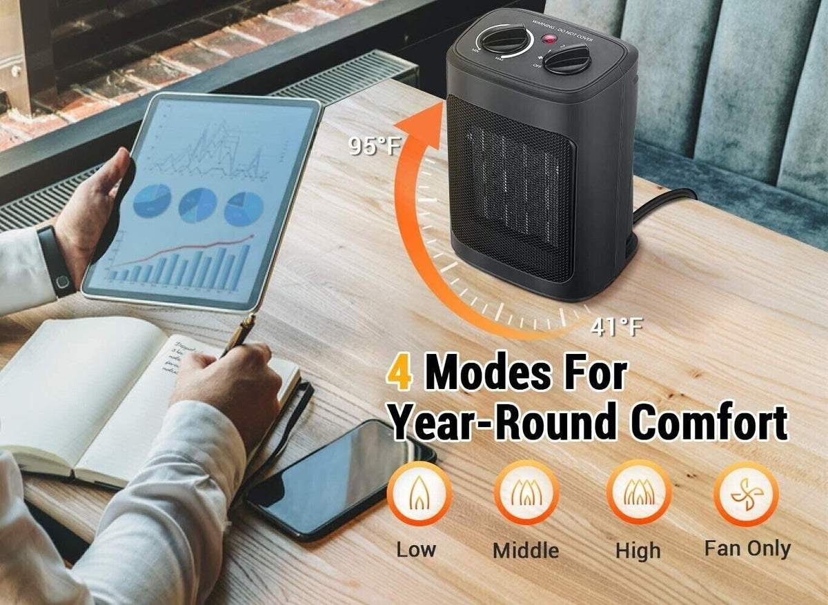 Space Heater Pelonis with Thermostat 4 Function Electric Ceramic 1500 Watt 9 Inc - Northside Material Brokers