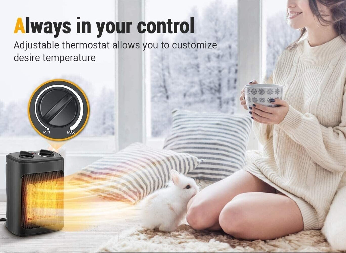 Space Heater Pelonis with Thermostat 4 Function Electric Ceramic 1500 Watt 9 Inc - Northside Material Brokers