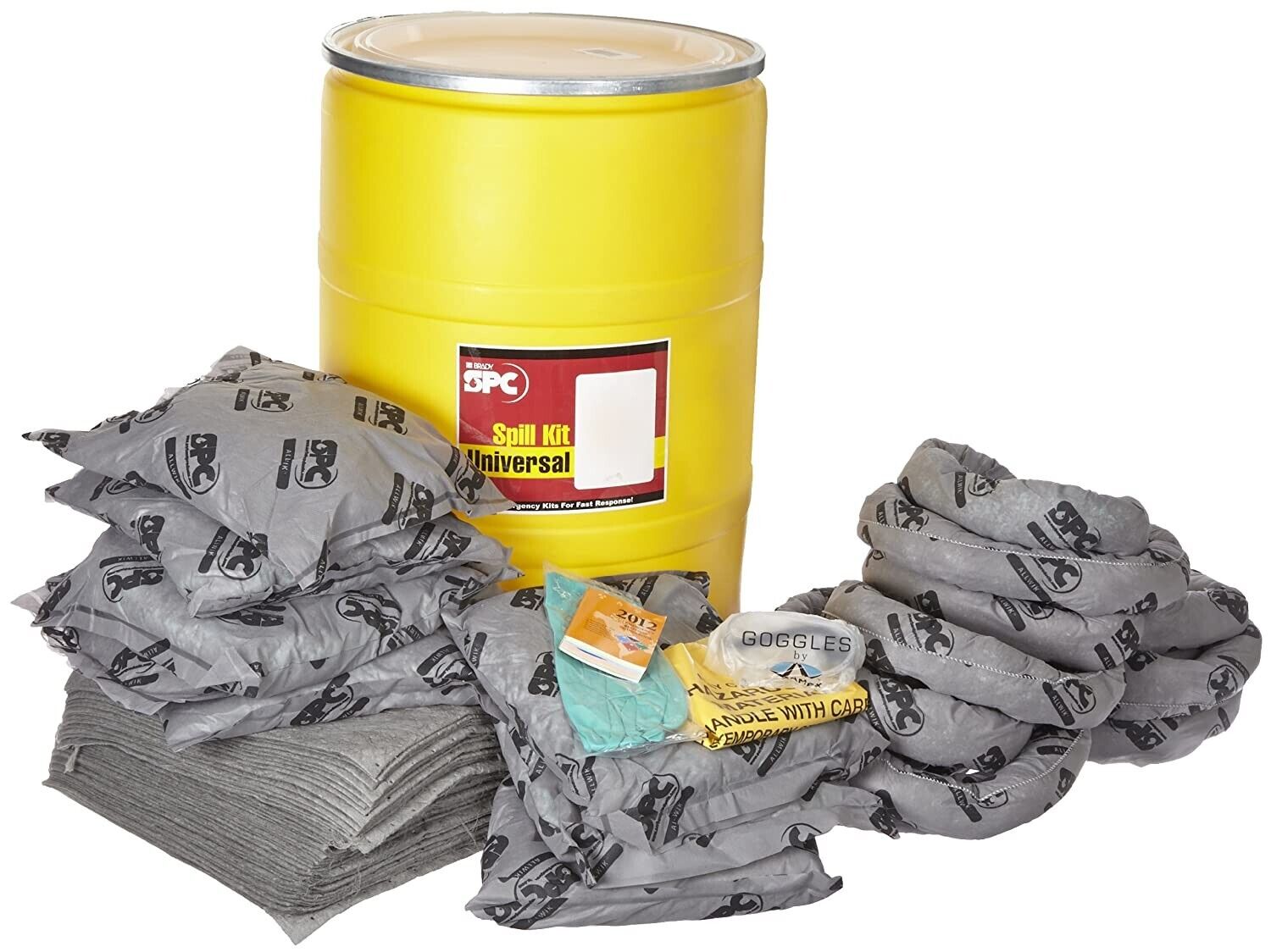 Spill Kit 55 Gallon Brady SPC SKA-55 55 Gallon Universal Class Drum Yellow - Northside Material Brokers